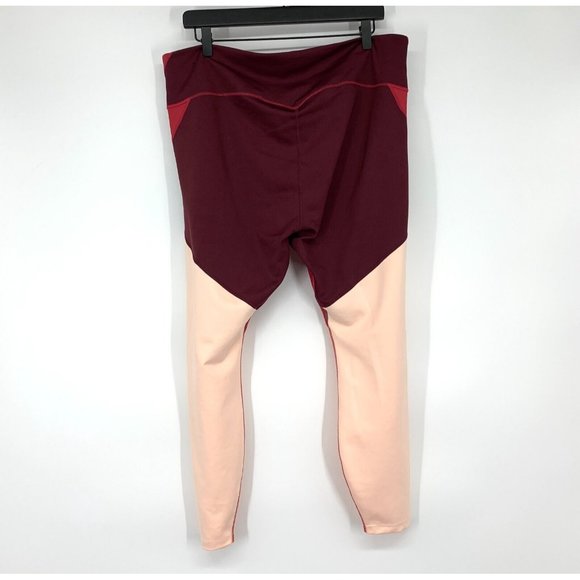 Nike One Training Leggings Red Pink Mid Rise Full Length - Picture 7 of 9